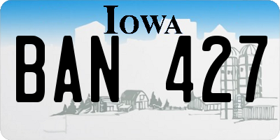 IA license plate BAN427