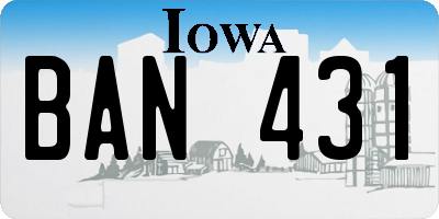 IA license plate BAN431