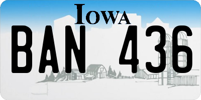IA license plate BAN436