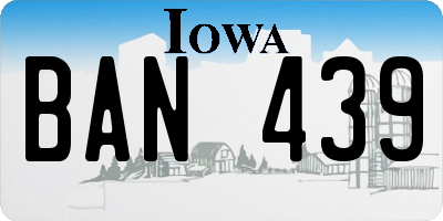 IA license plate BAN439