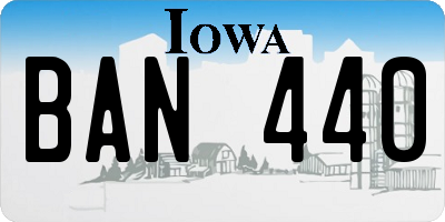 IA license plate BAN440