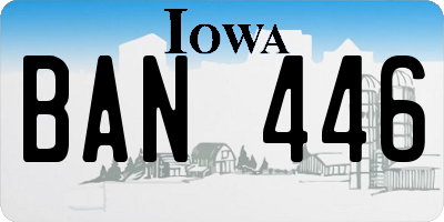 IA license plate BAN446