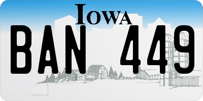 IA license plate BAN449