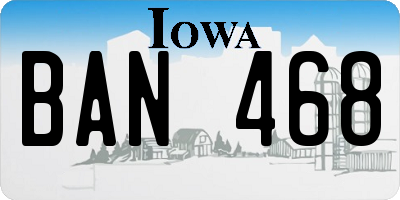 IA license plate BAN468