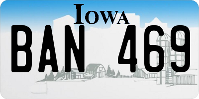 IA license plate BAN469