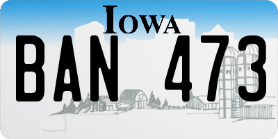 IA license plate BAN473