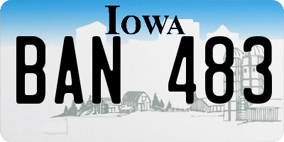 IA license plate BAN483