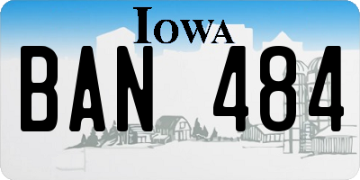 IA license plate BAN484