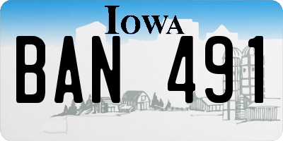 IA license plate BAN491
