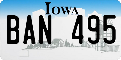 IA license plate BAN495