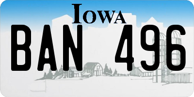 IA license plate BAN496