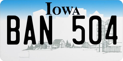 IA license plate BAN504