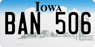 IA license plate BAN506