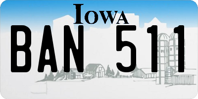 IA license plate BAN511