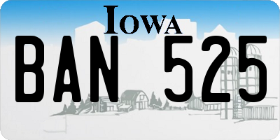 IA license plate BAN525