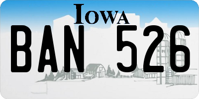 IA license plate BAN526
