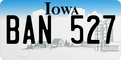 IA license plate BAN527