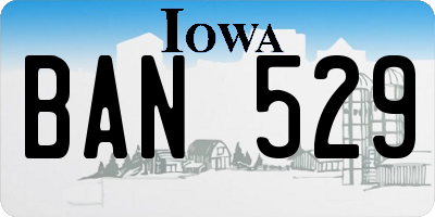 IA license plate BAN529
