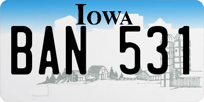 IA license plate BAN531