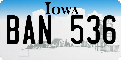 IA license plate BAN536