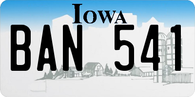 IA license plate BAN541