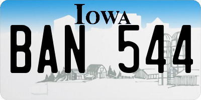 IA license plate BAN544