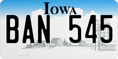 IA license plate BAN545