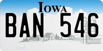 IA license plate BAN546
