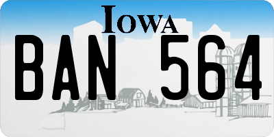 IA license plate BAN564