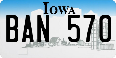 IA license plate BAN570