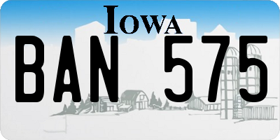IA license plate BAN575