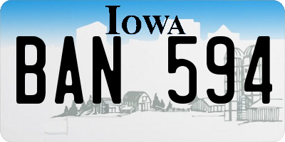 IA license plate BAN594