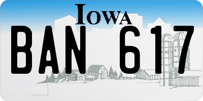 IA license plate BAN617