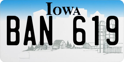 IA license plate BAN619