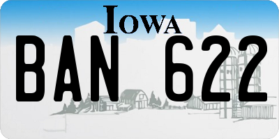 IA license plate BAN622