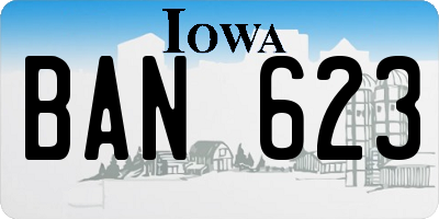 IA license plate BAN623