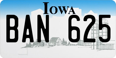 IA license plate BAN625