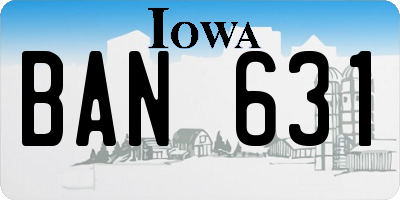 IA license plate BAN631