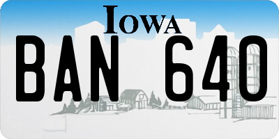 IA license plate BAN640