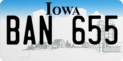 IA license plate BAN655