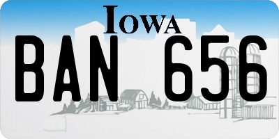 IA license plate BAN656