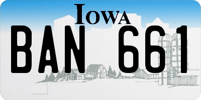 IA license plate BAN661