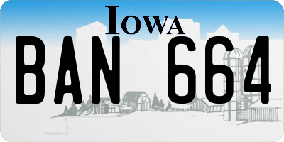IA license plate BAN664