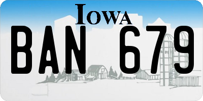 IA license plate BAN679