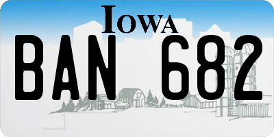 IA license plate BAN682