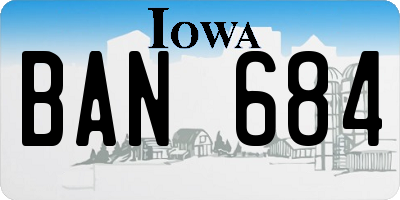 IA license plate BAN684