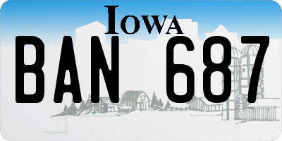 IA license plate BAN687