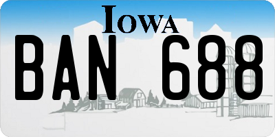 IA license plate BAN688