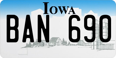 IA license plate BAN690