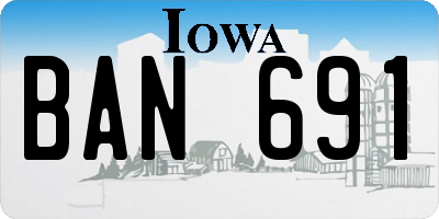 IA license plate BAN691
